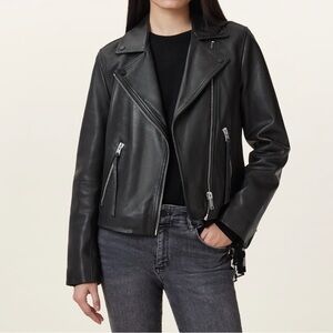 All Saints Dalby Black Leather Jacket